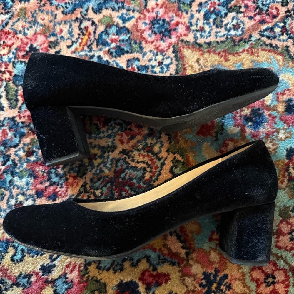 CL by Chinese Laundry Black Velvet Block Heels